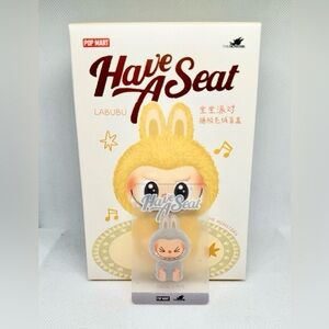 Authentic Popmart Labubu Monsters Have A Seat Vinyl SEALED box- Hehe/Gray